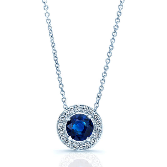 Sapphire And Diamond Pendant In 14k White Gold (1/4 Ct. Tw.)