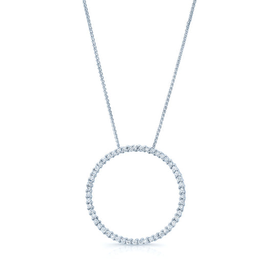 Diamond Circle Pendant In 18k White Gold (2/3 Ct. Tw.)