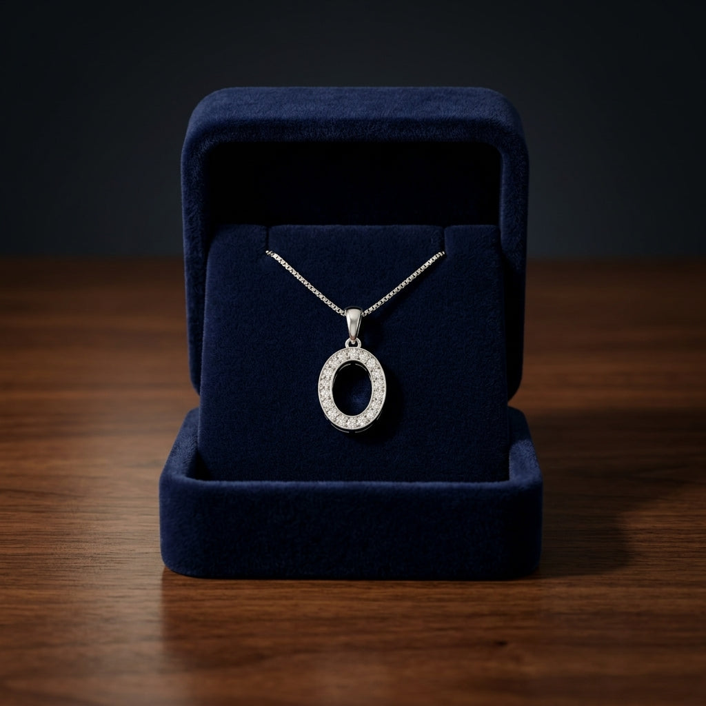 Diamond & 18k White Gold Pendant — gift presentation