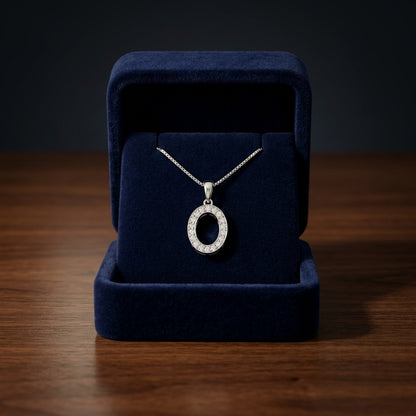 Diamond & 18k White Gold Pendant — gift presentation