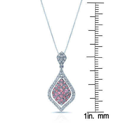 Pink Tourmaline & Diamond Necklace In 18k White Gold