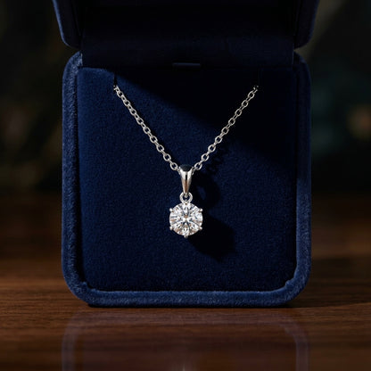 Diamond Round Solitaire Pendant (0.75ct) In 18k White Gold, 16 Inch — gift presentation