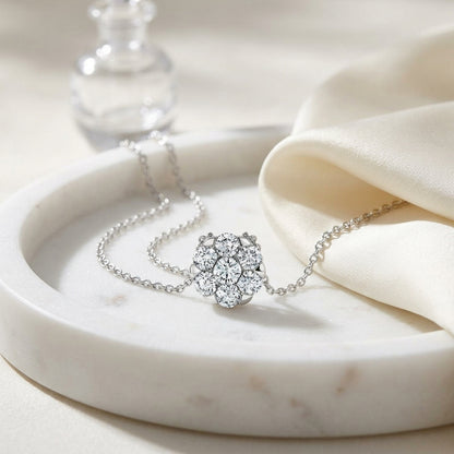 Coronet Solitaire Pendant In 18k White Gold (1.5 Ctw, 17-in Rolo Chain) — atelier still life