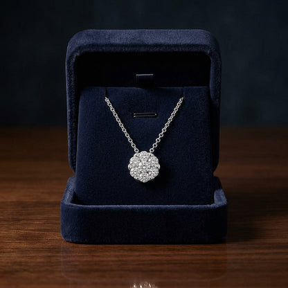 Coronet Solitaire Pendant In 18k White Gold (1.5 Ctw, 17-in Rolo Chain) — gift presentation