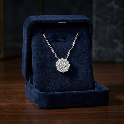 Diamond Coronet Solitaire Pendant In 18k White Gold (3/4 Ct.tw), 18 Inch Chain — gift presentation