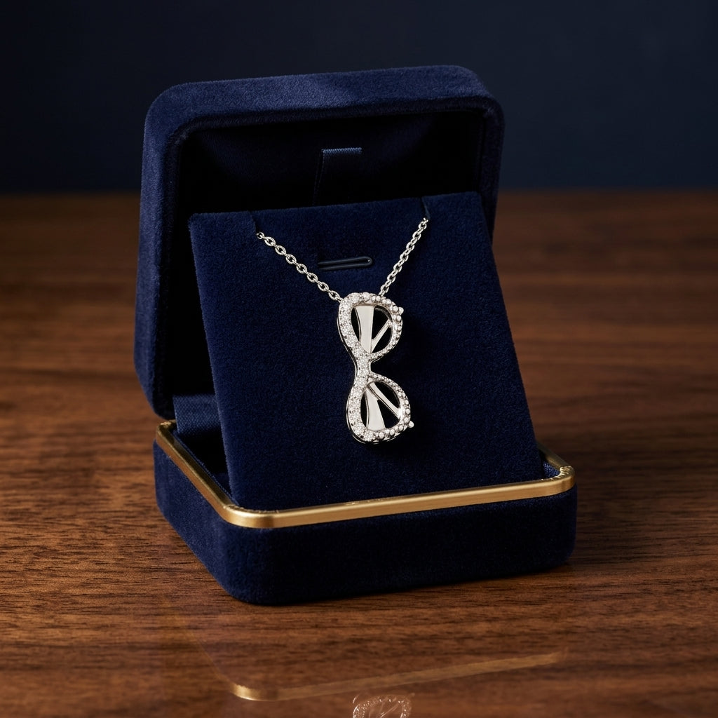 Diamond Sunglasses Pendant In 18k White Gold — gift presentation
