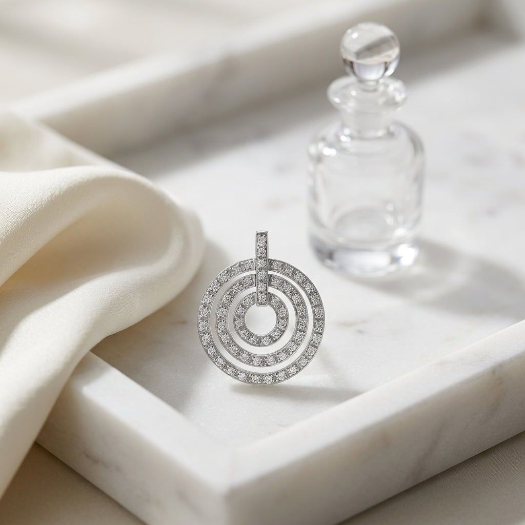 18k White Gold 1ctw Brilliant Round Diamond Doorknocker Earring — atelier still life