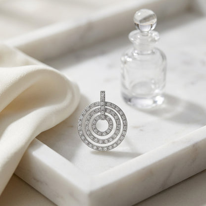 18k White Gold 1ctw Brilliant Round Diamond Doorknocker Earring — atelier still life