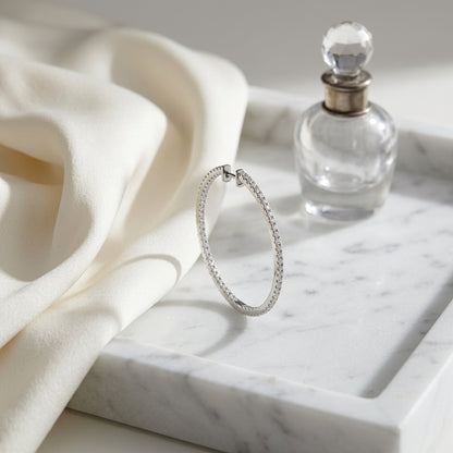 Diamond Hoop Earrings In 18k White Gold (1 1/4 Ct. Tw.) — atelier still life