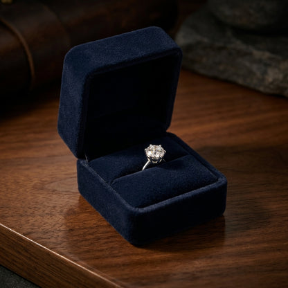 Diamond Round 6-prong Stud Earrings In 18k White Gold (0.40ctw) — gift presentation