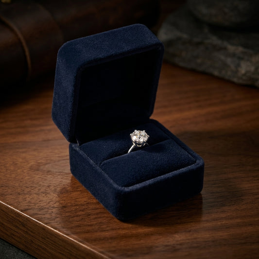 Diamond Round 6-prong Stud Earrings In 18k White Gold (0.40ctw) — gift presentation