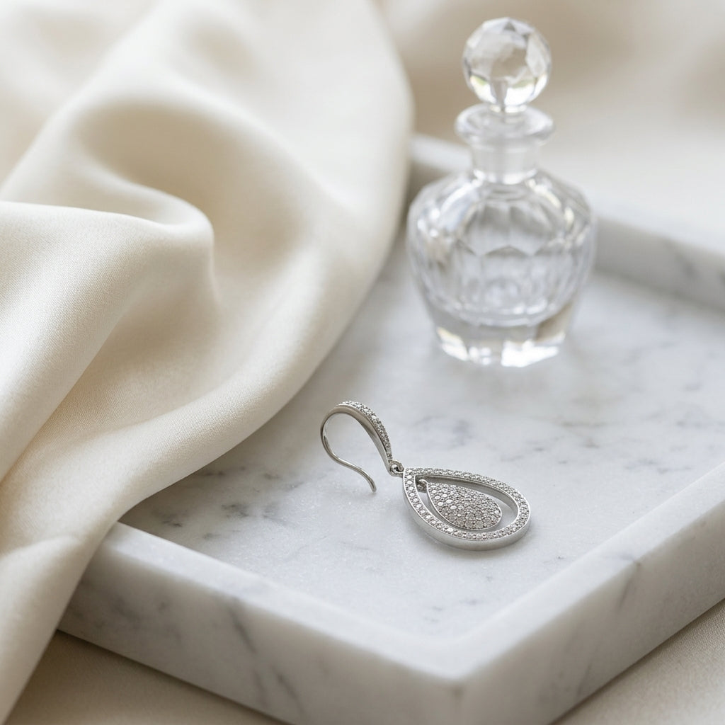 18k White Gold 1/2ct Tdw Diamond Earrings (h-i, Si1- Si2) — atelier still life