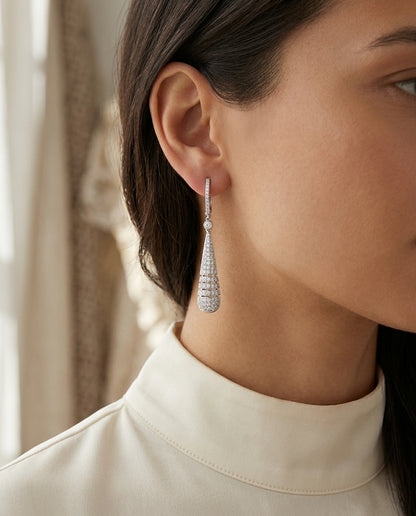 18k White Gold 1 1/3ct Tdw Diamond Earrings (h-i, Si1-si2) — editorial close-up
