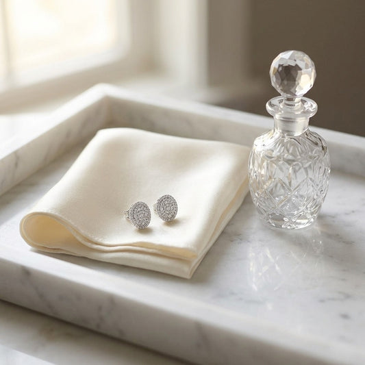 Diamond Pave Concave Oval Earrings In 18k White Gold 3/4ctw — marble silk