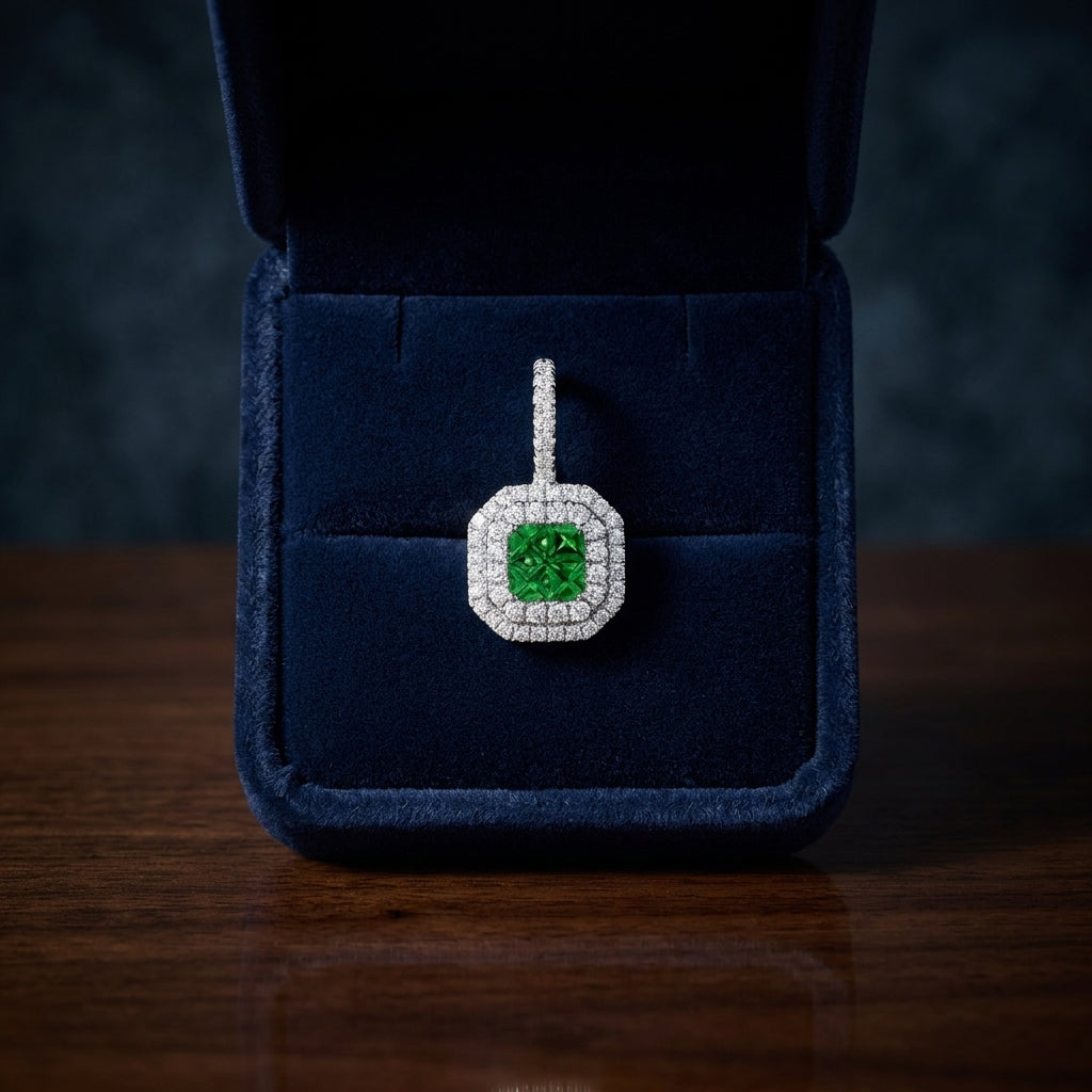 Tsavorite And Diamond Earrings In 18k White Gold — gift presentation
