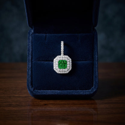 Tsavorite And Diamond Earrings In 18k White Gold — gift presentation