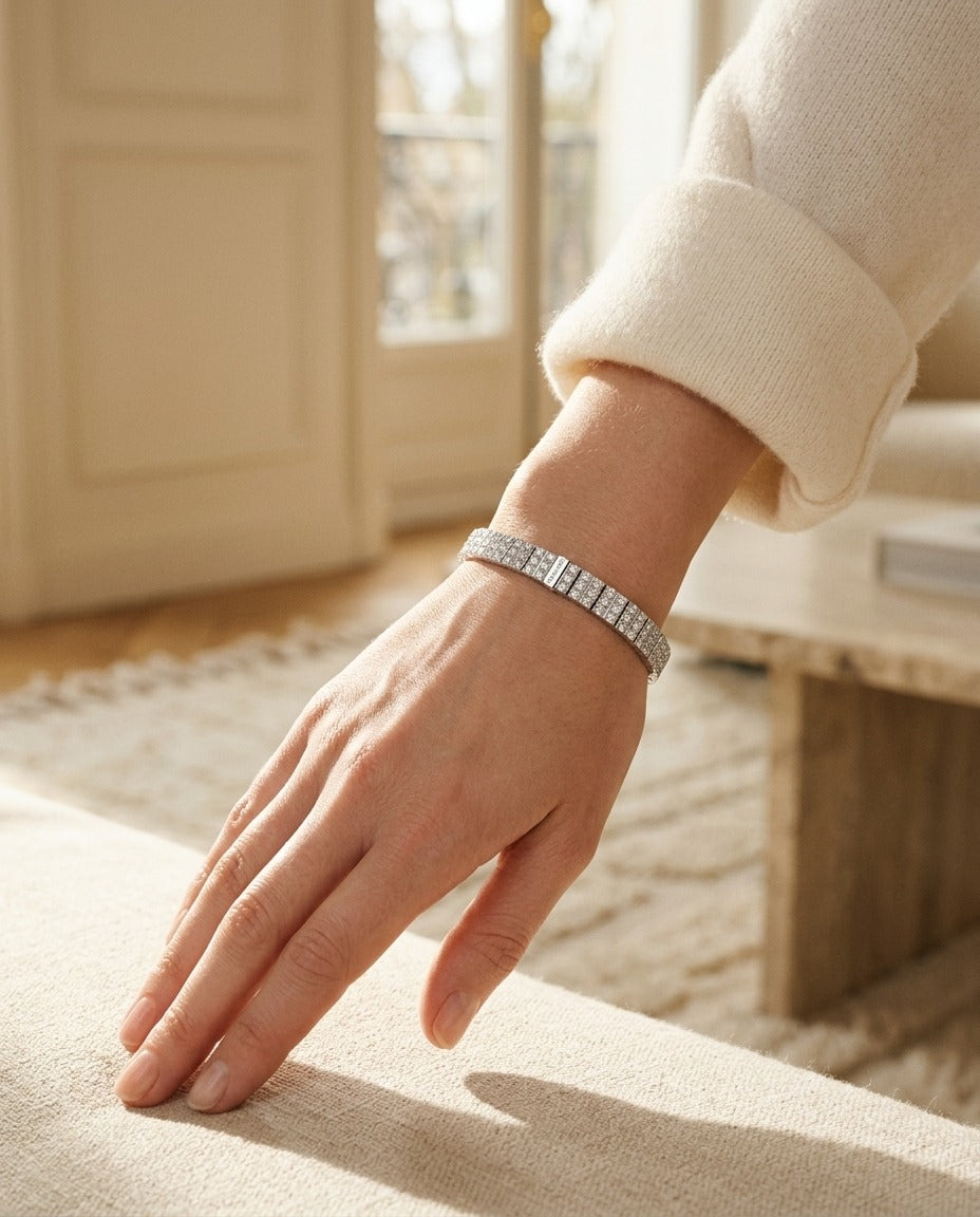 Diamond Link Bracelet in 18k White Gold (2-1/2 Ct.tw.) — portrait close