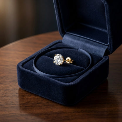 18k White Gold 3-prong Round Brilliant Diamond Stud Earrings (1.47 Ct. T.w., Si1-si2 Clarity, H-i Color) — gift presentation