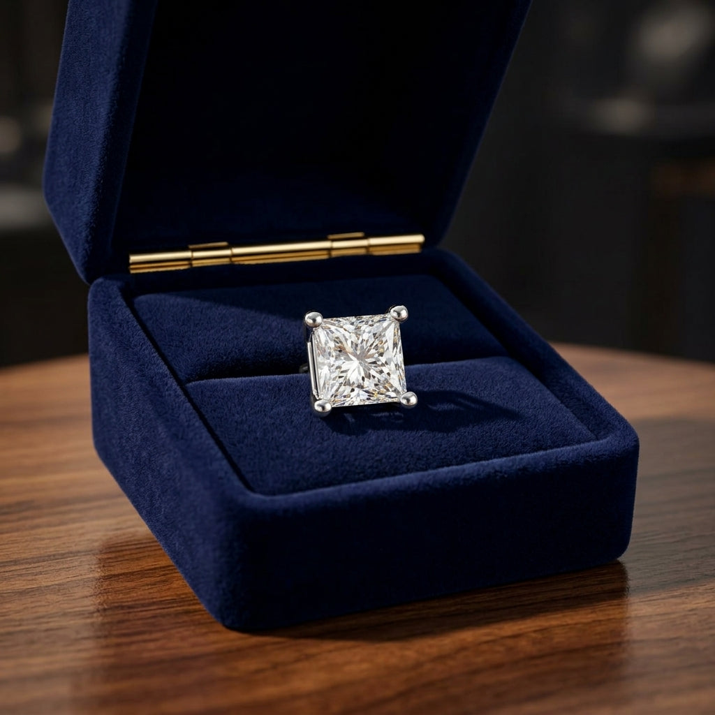 18k White Gold 4-prong Princess Diamond Stud Earrings (1.06 Ct. T.w., Si1-2 Clarity, H-i Color) — gift presentation