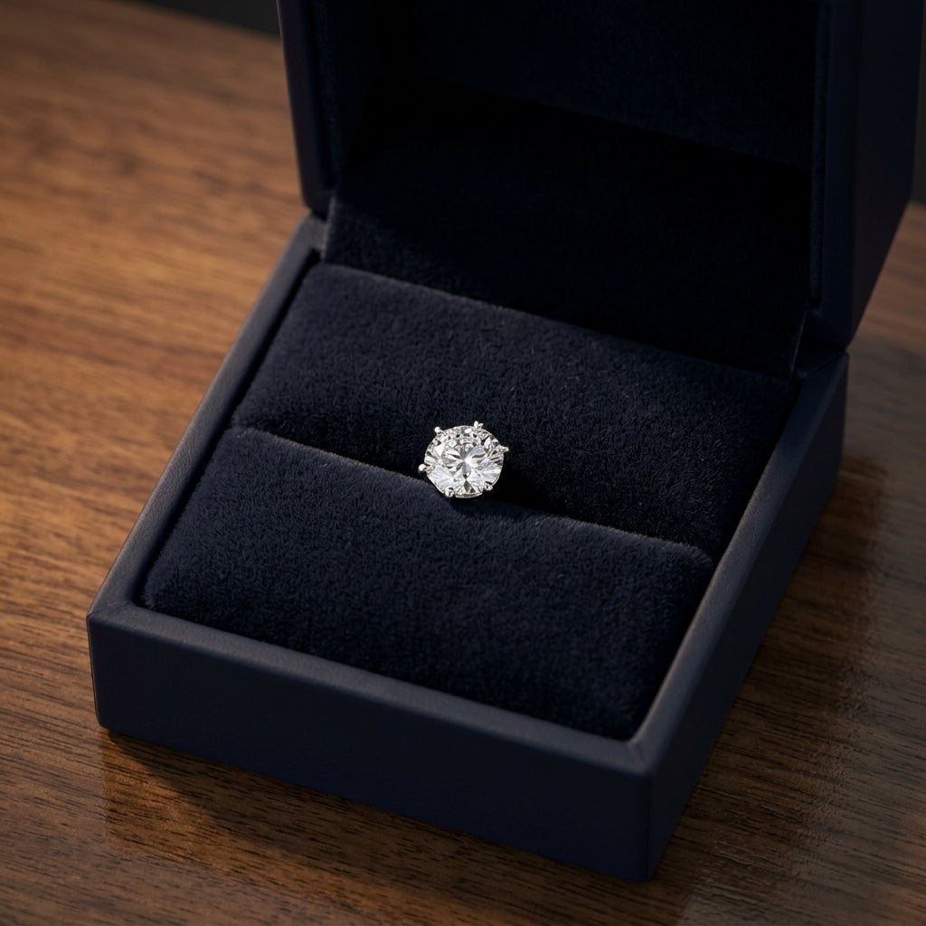 18k White Gold 4-prong Round Brilliant Diamond Stud Earrings (0.75 Ct. T.w., Vs1-vs2 Clarity, F-g Color) — gift presentation