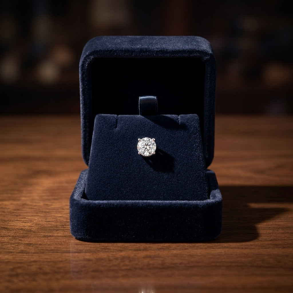 18k White Gold 4-prong Round Brilliant Diamond Stud Earrings (1 Ct. T.w., Si1-si2 Clarity, J-k Color) — gift presentation