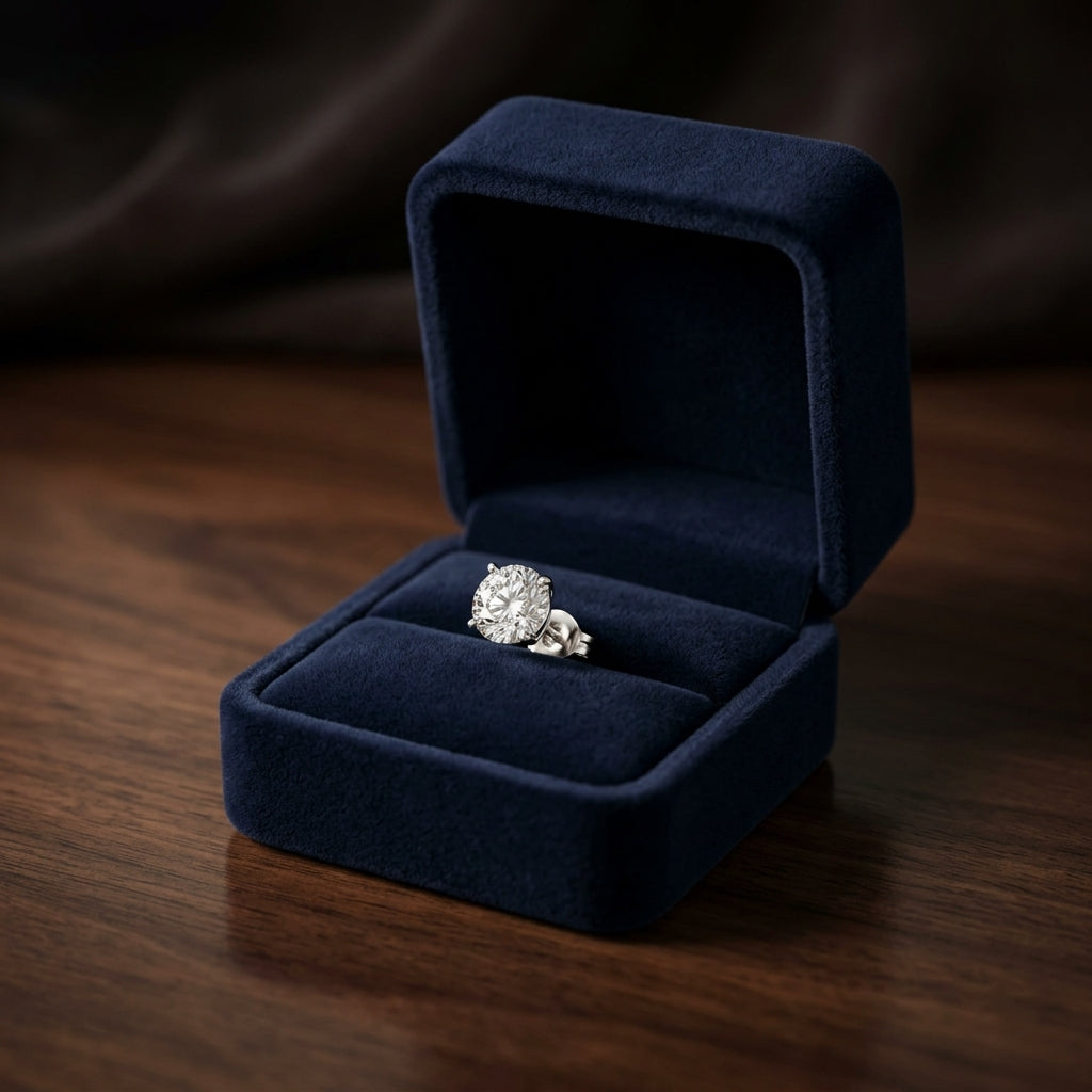 18k White Gold 4-prong Round Brilliant Diamond Stud Earrings (1.47 Ct. T.w., Si1-si2 Clarity, H-i Color) — gift presentation