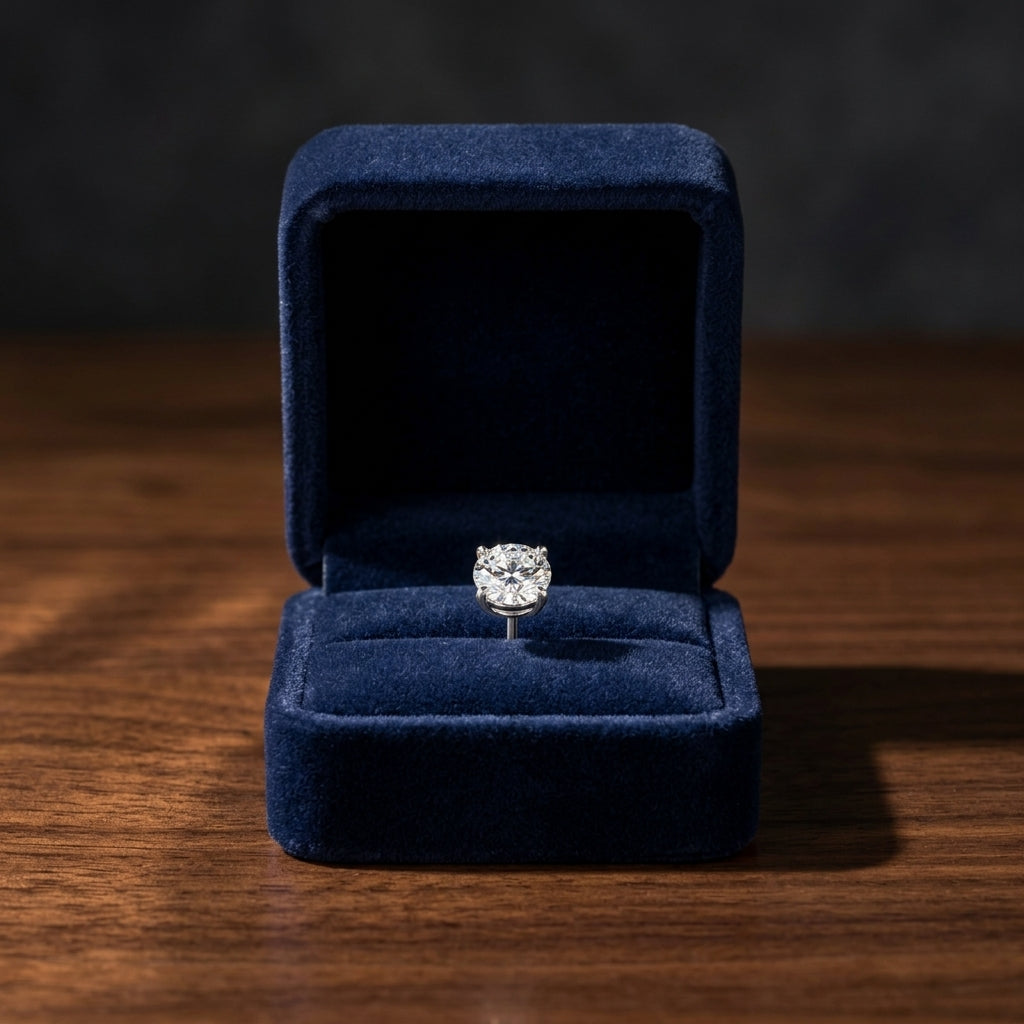 18k White Gold 4-prong Round Brilliant Diamond Stud Earrings (1.48 Ct. T.w., Vs1-vs2 Clarity, H-i Color) — gift presentation