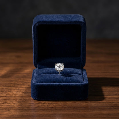 18k White Gold 4-prong Round Brilliant Diamond Stud Earrings (1.48 Ct. T.w., Vs1-vs2 Clarity, H-i Color) — gift presentation