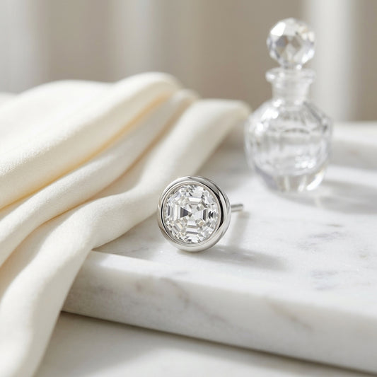 18k White Gold Bezel Set Round Brilliant Diamond Stud Earrings (1.48 Ct. T.w., Vs1-vs2 Clarity, H-i Color) — atelier still life