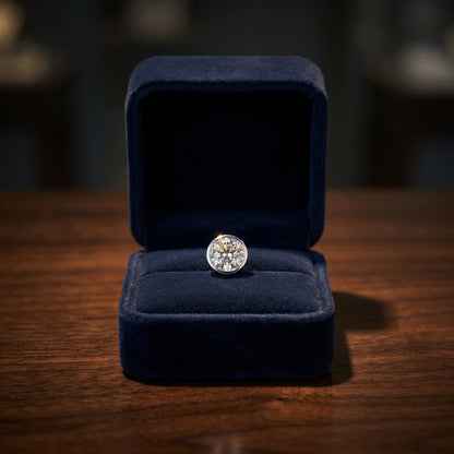18k White Gold Bezel Set Round Brilliant Diamond Stud Earrings (1.48 Ct. T.w., Vs1-vs2 Clarity, H-i Color) — gift presentation