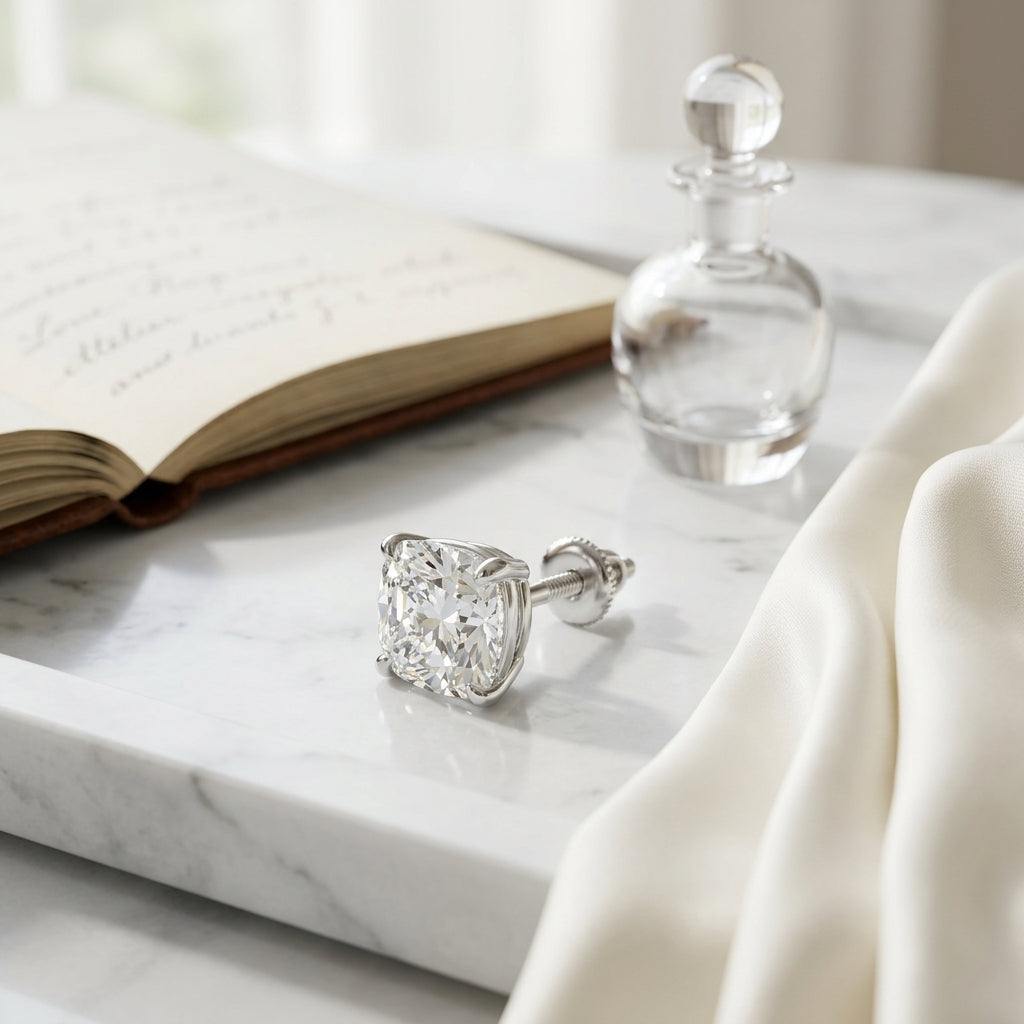18k White Gold 8-prong Round Brilliant Diamond Stud Earrings (0.75 Ct. T.w., Vs1-vs2 Clarity, F-g Color) — atelier still life