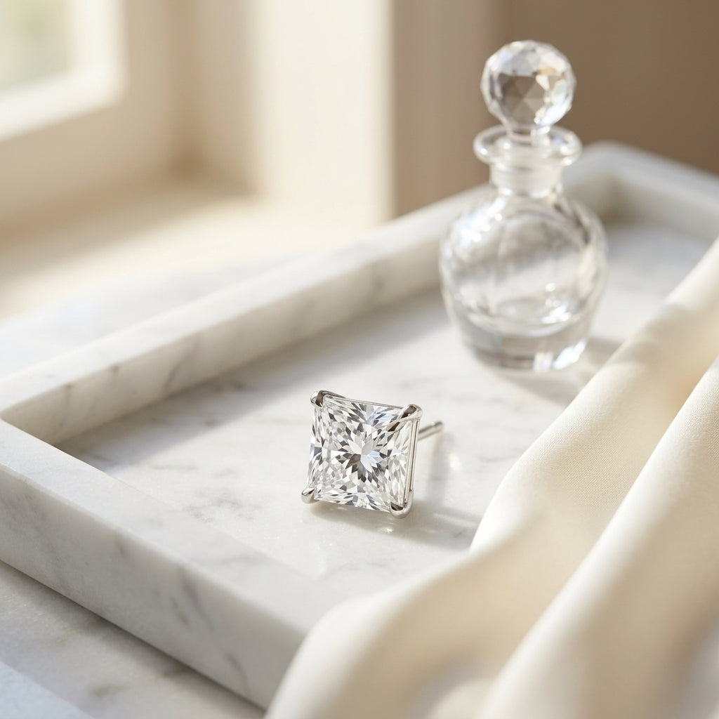 18k White Gold 8-prong Round Brilliant Diamond Stud Earrings (1.06 Ct. T.w., Vs1-vs2 Clarity, H-i Color) — atelier still life