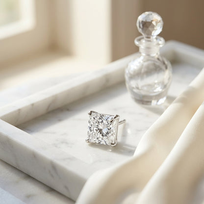 18k White Gold 8-prong Round Brilliant Diamond Stud Earrings (1.06 Ct. T.w., Vs1-vs2 Clarity, H-i Color) — atelier still life