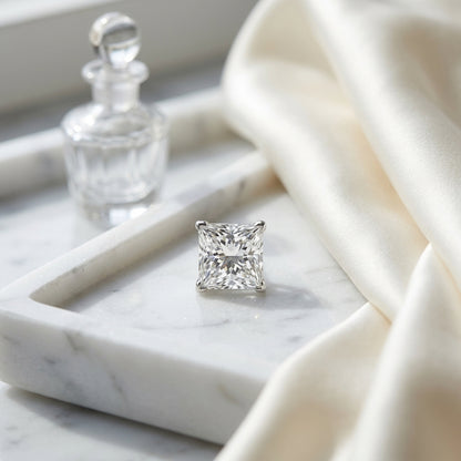 18k White Gold 8-prong Round Brilliant Diamond Stud Earrings (1 Ct. T.w., Si1-si2 Clarity, J-k Color) — atelier still life