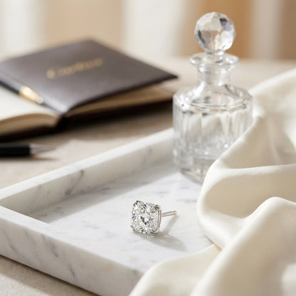 18k White Gold 8-prong Round Brilliant Diamond Stud Earrings (1.48 Ct. T.w., Vs1-vs2 Clarity, H-i Color) — atelier still life