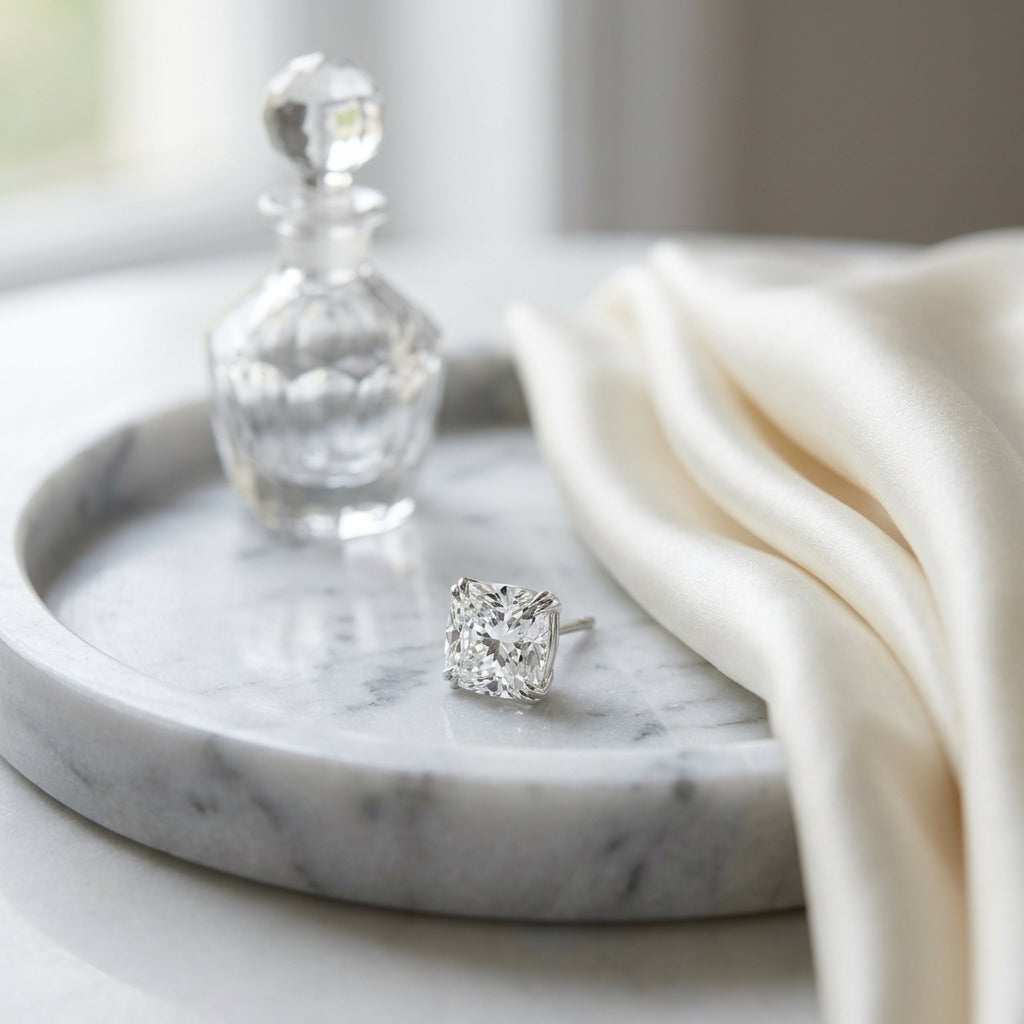 18k White Gold 8-prong Round Brilliant Diamond Stud Earrings (2.09 Ct. T.w., Si1-si2 Clarity, H-i Color) — atelier still life
