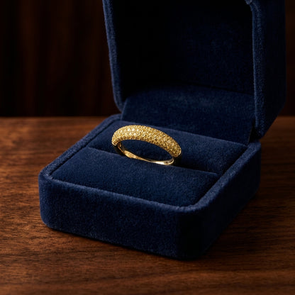 Yellow Sapphire Pave Band  In 18k Yellow Gold — gift presentation