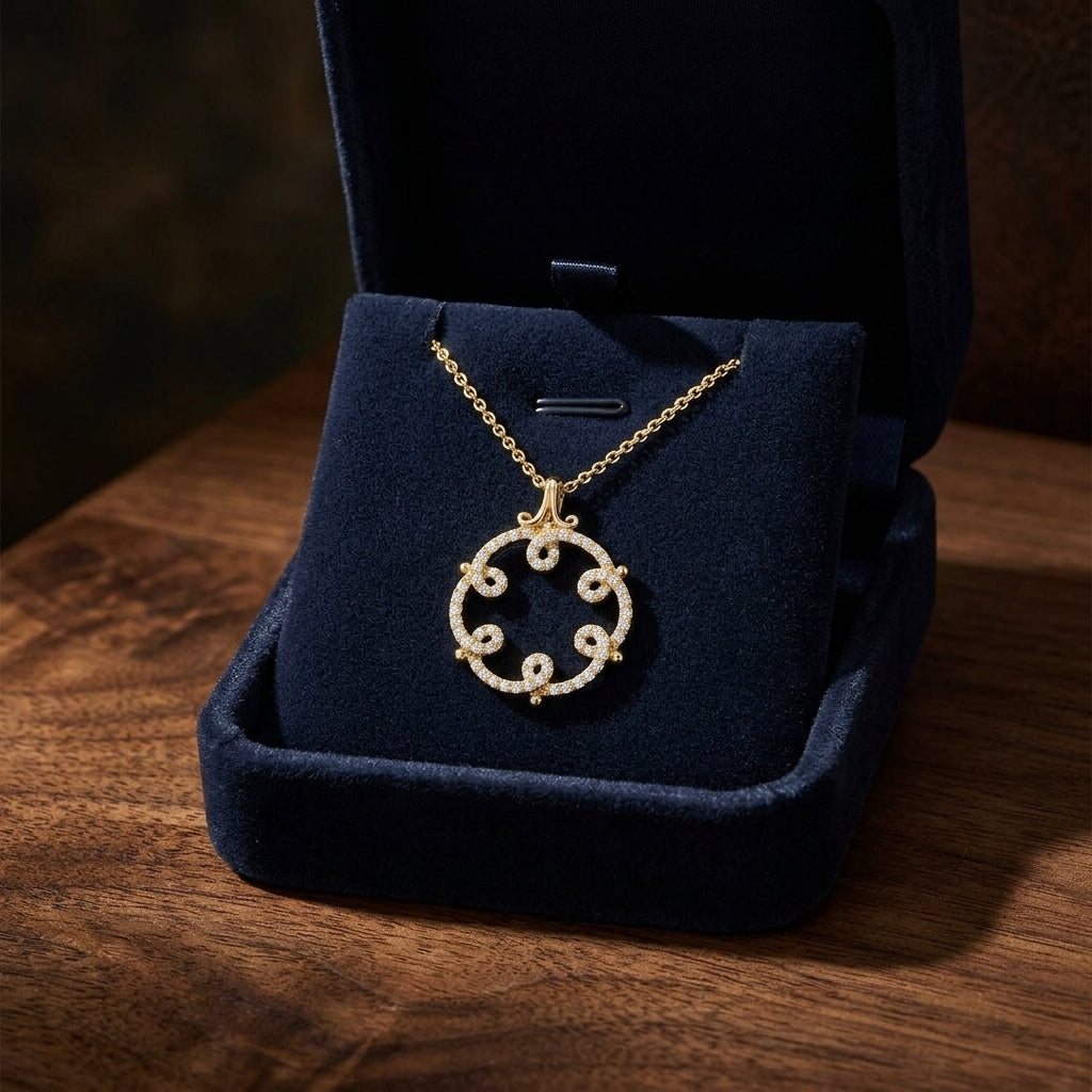 Diamond Fashion Pendant In 18k Yellow Gold — gift presentation