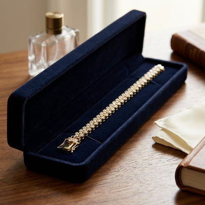 3 Stone Diamond Link Bracelet in 18k Yellow Gold (5.00 Ct.tw.) — velvet box