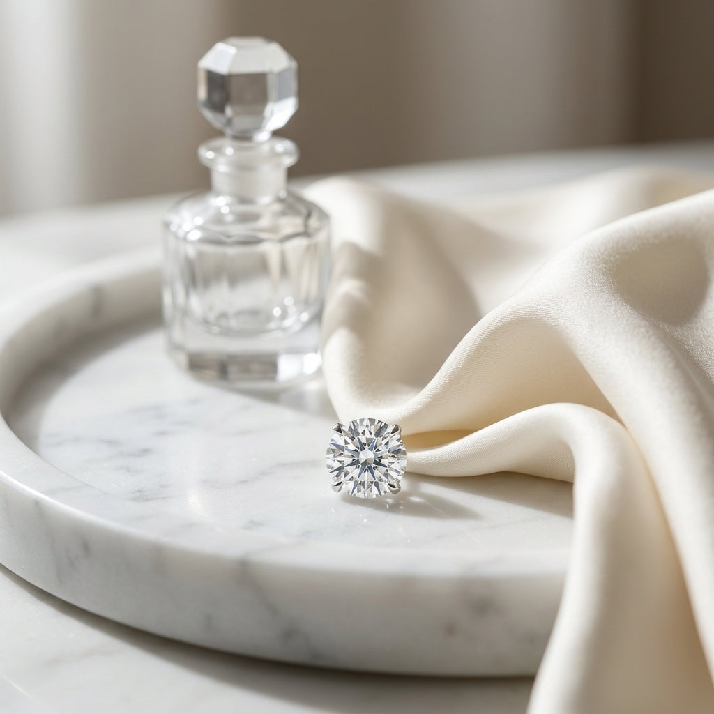 18k Yellow Gold 3-prong Round Brilliant Diamond Stud Earrings (1.06 Ct. T.w., Vs1-vs2 Clarity, H-i Color) — atelier still life