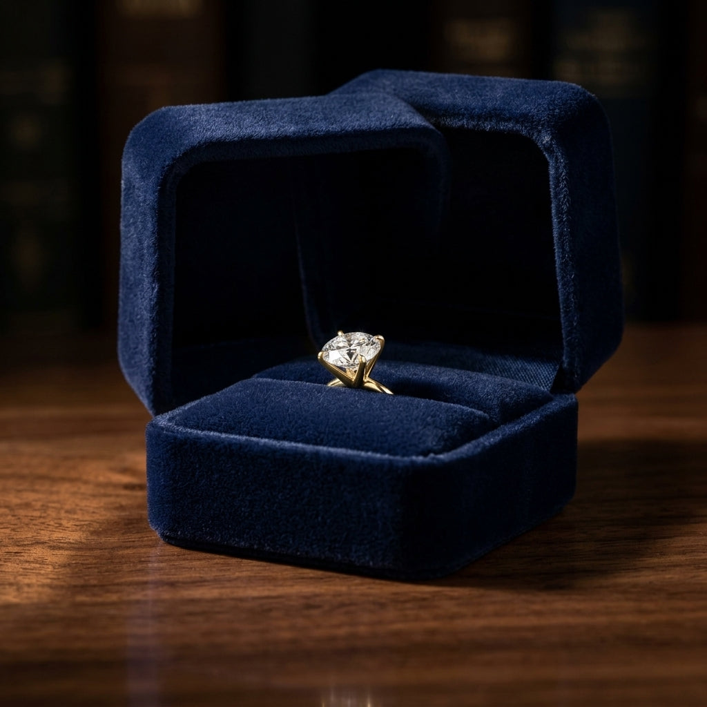 18k Yellow Gold 3-prong Round Brilliant Diamond Stud Earrings (1.47 Ct. T.w., Si1-si2 Clarity, H-i Color) — gift presentation