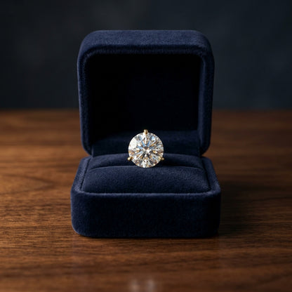 18k Yellow Gold 3-prong Round Brilliant Diamond Stud Earrings (2.09 Ct. T.w., Si1-si2 Clarity, H-i Color) — gift presentation