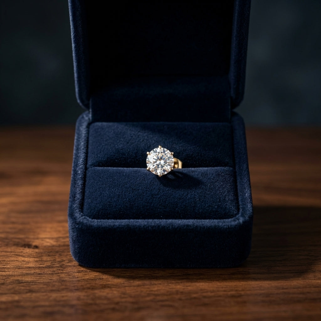 18k Yellow Gold 3-prong Round Brilliant Diamond Stud Earrings (2.09 Ct. T.w., Vs1-vs2 Clarity, H-i Color) — gift presentation