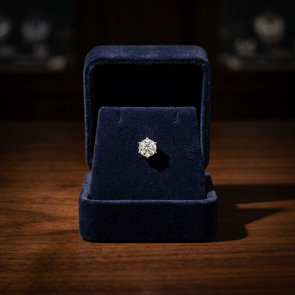 18k Yellow Gold 4-prong Round Brilliant Diamond Stud Earrings (0.75 Ct. T.w., Vs1-vs2 Clarity, F-g Color) — gift presentation
