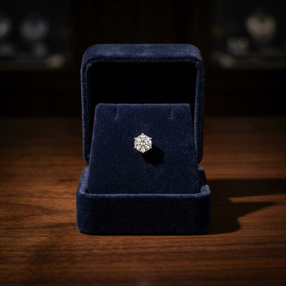 18k Yellow Gold 4-prong Round Brilliant Diamond Stud Earrings (0.75 Ct. T.w., Vs1-vs2 Clarity, F-g Color) — gift presentation