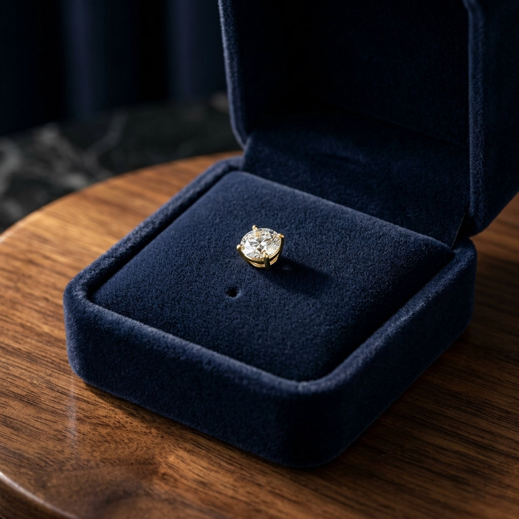 18k Yellow Gold 4-prong Round Brilliant Diamond Stud Earrings (0.75 Ct. T.w., Vs1-vs2 Clarity, H-i Color) — gift presentation