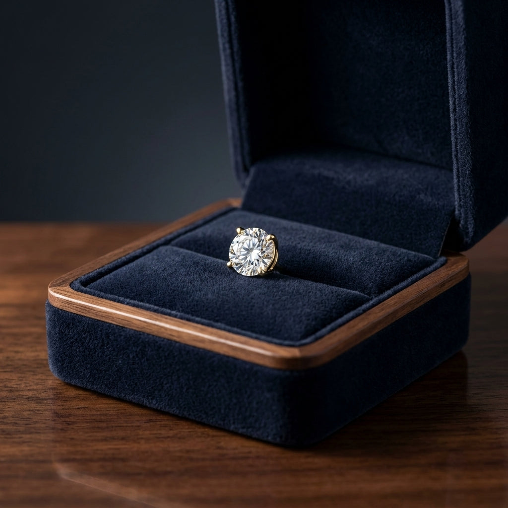 18k Yellow Gold 4-prong Round Brilliant Diamond Stud Earrings (0.75 Ct. T.w., Si1-si2 Clarity, J-k Color) — gift presentation