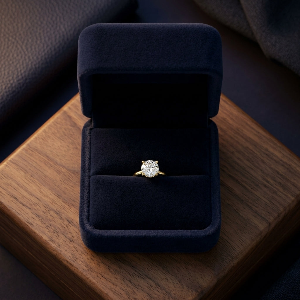 18k Yellow Gold 4-prong Round Brilliant Diamond Stud Earrings (1.06 Ct. T.w., Vs1-vs2 Clarity, H-i Color) — gift presentation