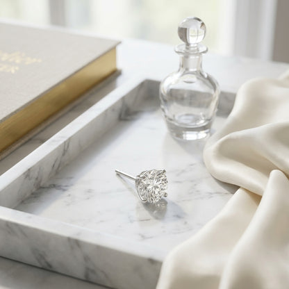 18k Yellow Gold 4-prong Round Brilliant Diamond Stud Earrings (1 Ct. T.w., Si1-si2 Clarity, J-k Color) — atelier still life
