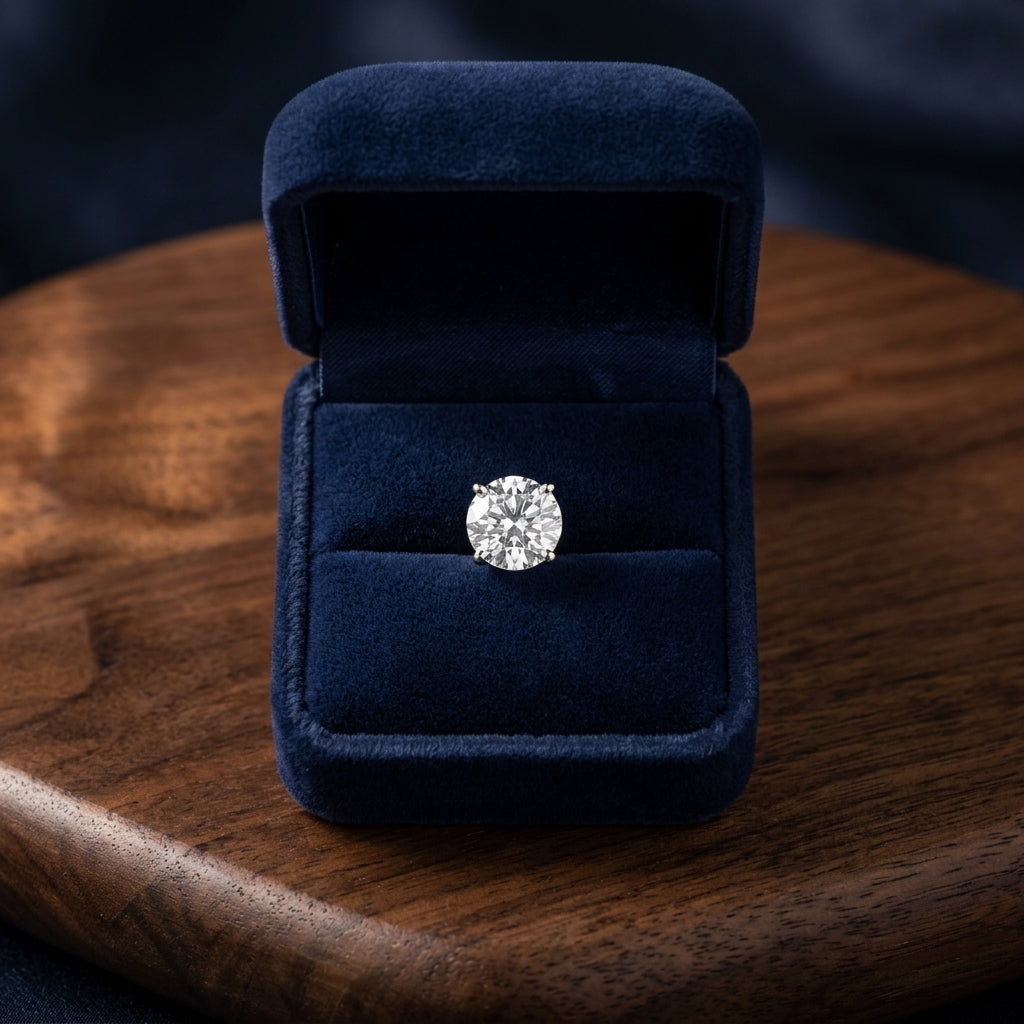 18k Yellow Gold 4-prong Round Brilliant Diamond Stud Earrings (2.09 Ct. T.w., Si1-si2 Clarity, H-i Color) — gift presentation